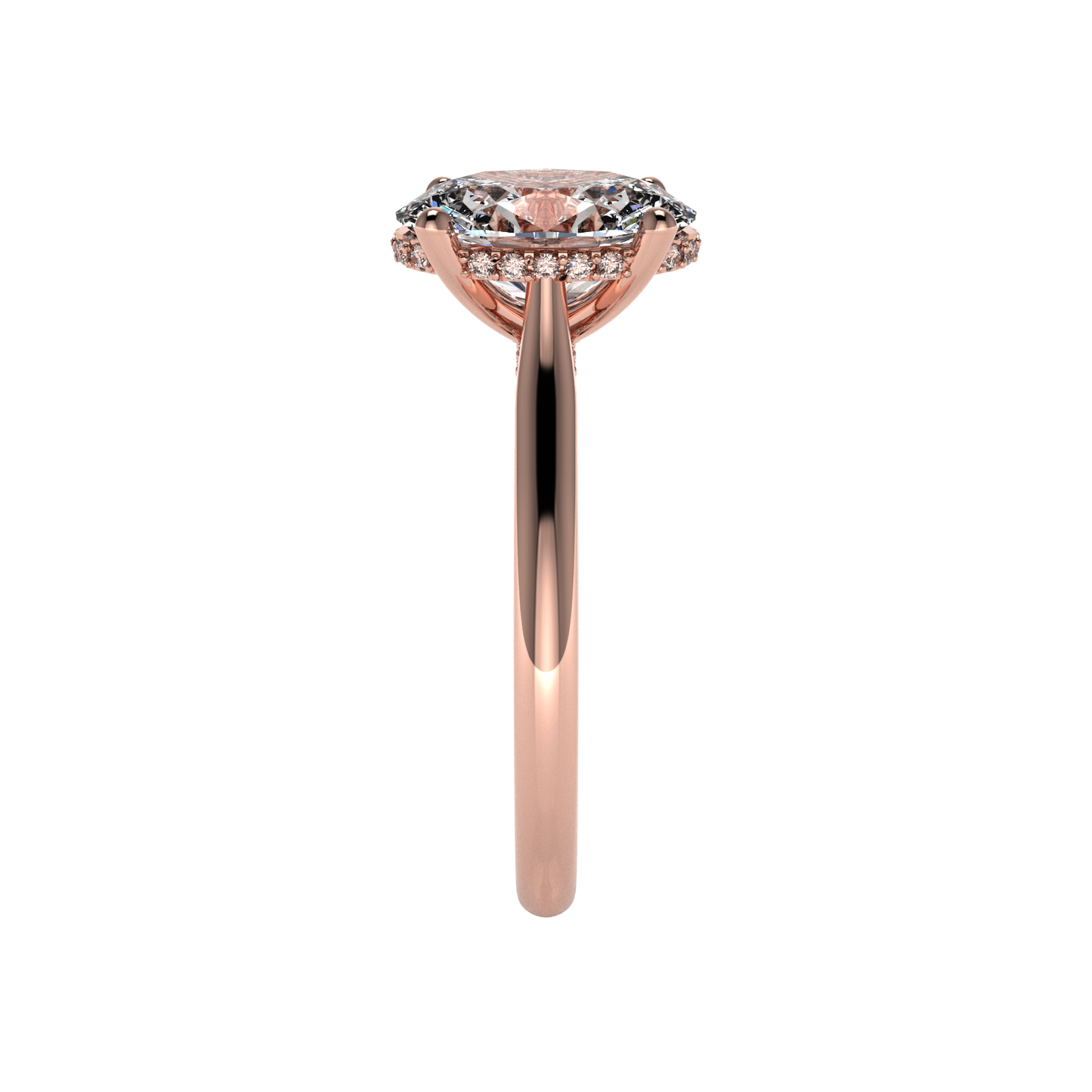 Hidden Halo Diamond Ring | Custom Center Stone