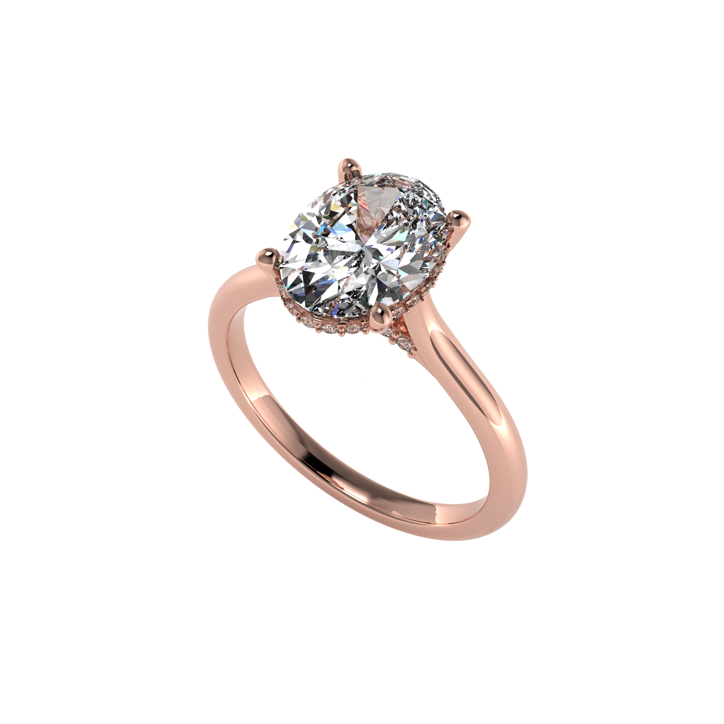 Hidden Halo Diamond Ring | Custom Center Stone
