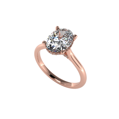 Hidden Halo Diamond Ring | Custom Center Stone