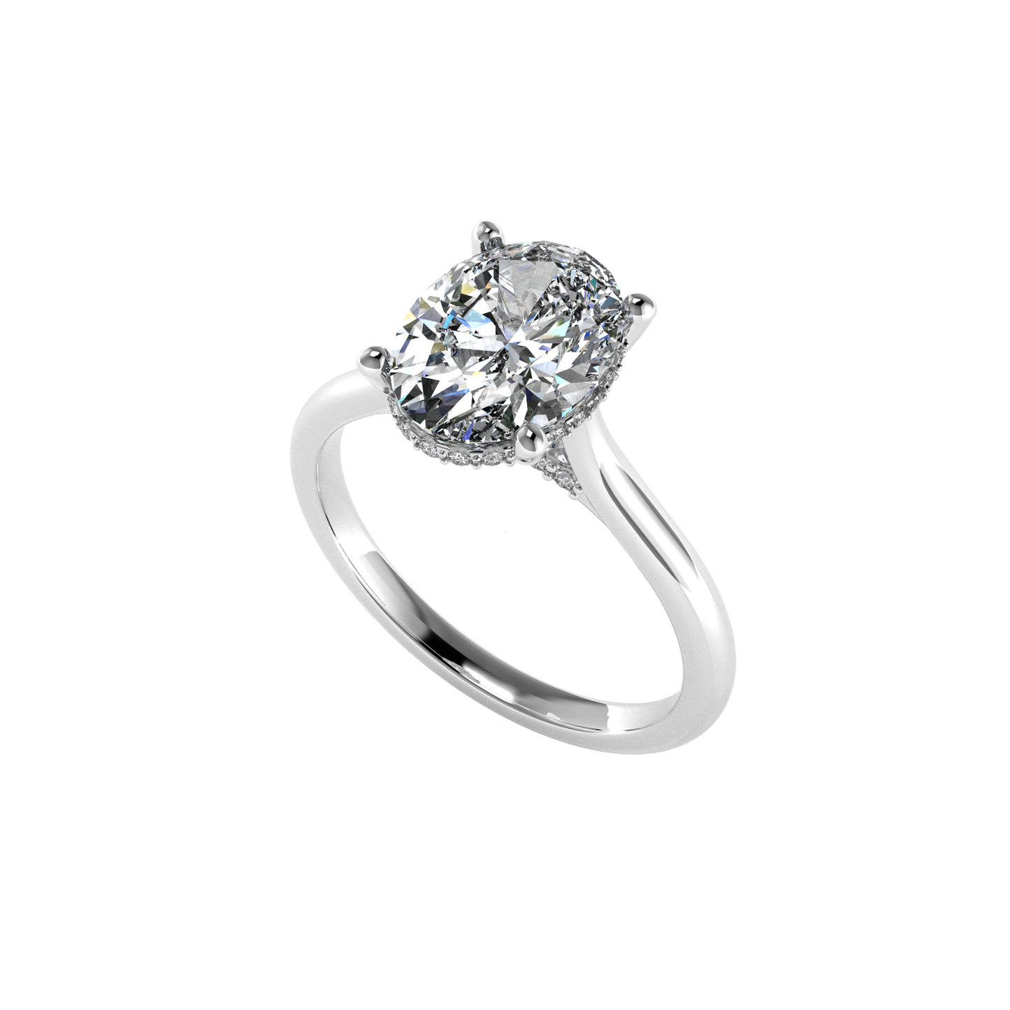 Hidden Halo Diamond Ring | Custom Center Stone