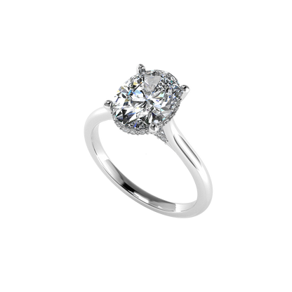Hidden Halo Diamond Ring | Custom Center Stone