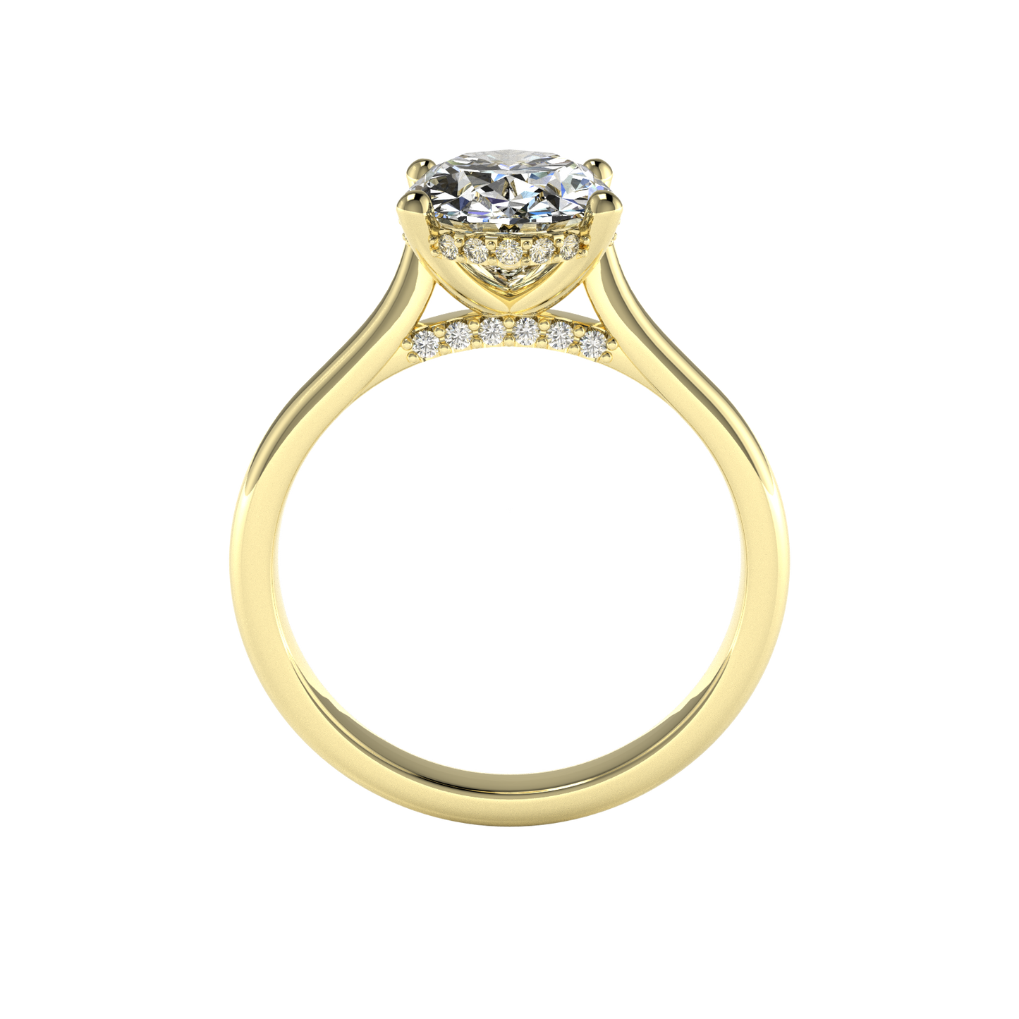 Hidden Halo Diamond Ring | Custom Center Stone
