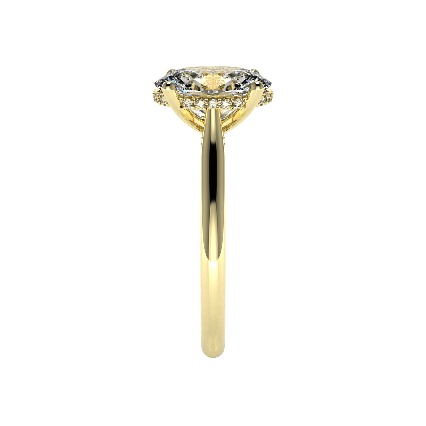 Hidden Halo Diamond Ring | Custom Center Stone