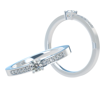 12pts diamond 4 Prongs Solitaire ring