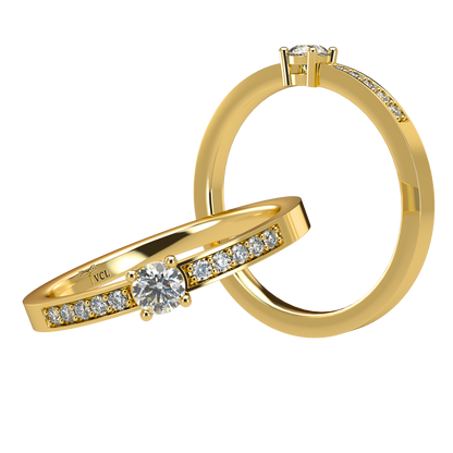 12pts diamond 4 Prongs Solitaire ring