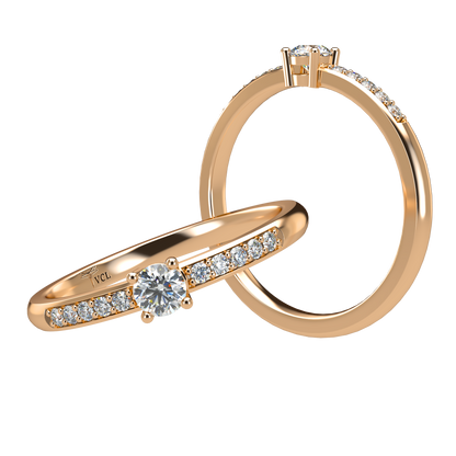 12pts diamond 4 Prongs Solitaire ring