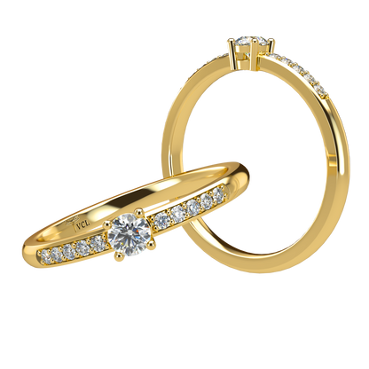 12pts diamond 4 Prongs Solitaire ring
