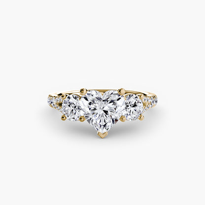 Sparkle Three-Stone Diamond ring with Pavé Band