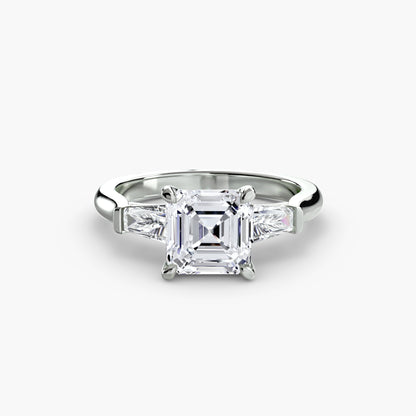 Three-Stone Ring with Baguette Side Stones