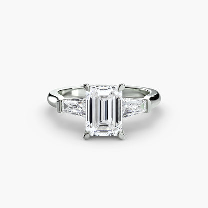 Three-Stone Ring with Baguette Side Stones