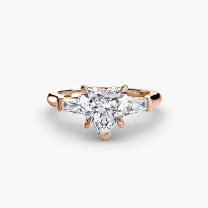 Three-Stone Ring with Baguette Side Stones