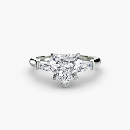 Three-Stone Ring with Baguette Side Stones