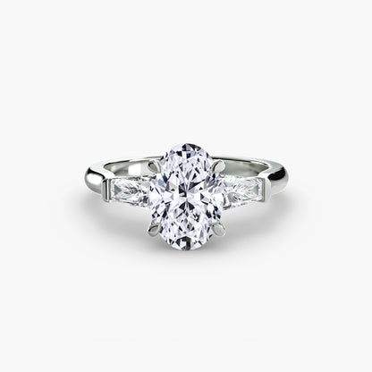Three-Stone Ring with Baguette Side Stones