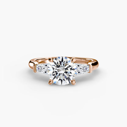 Three-Stone Ring with Baguette Side Stones