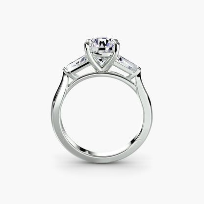 Three-Stone Ring with Baguette Side Stones