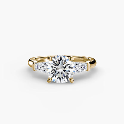 Three-Stone Ring with Baguette Side Stones