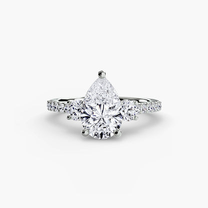 Celestia pear diamond with diamond pave