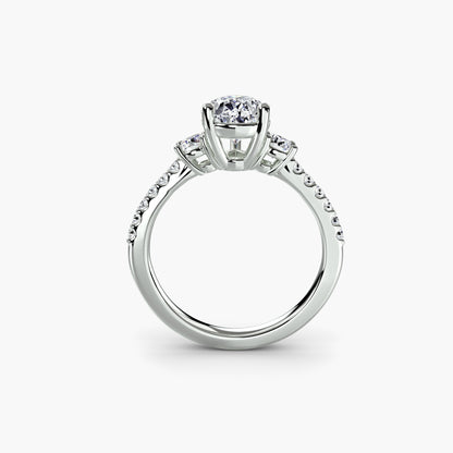 Celestia pear diamond with diamond pave