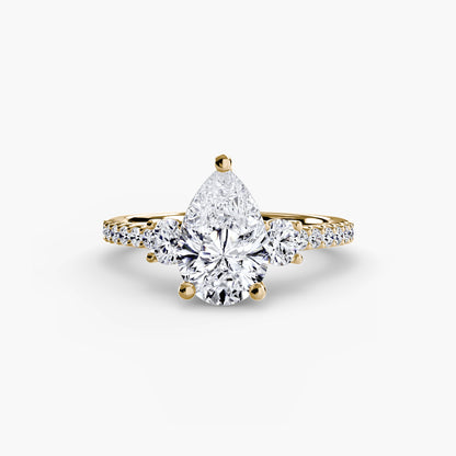 Celestia pear diamond with diamond pave
