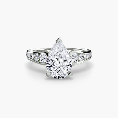 Scintillating Diamond Solitaire ring with Pavé