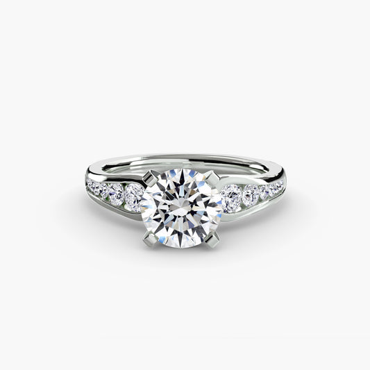 Scintillating Diamond Solitaire ring with Pavé