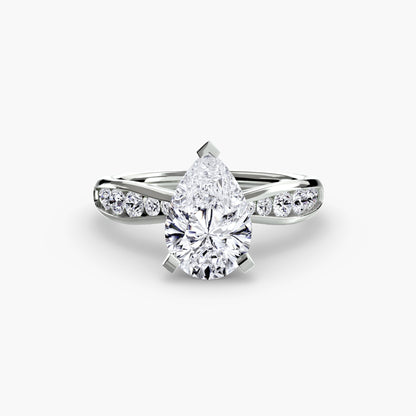 Timeless sparkle diamond solitaire with Pavé