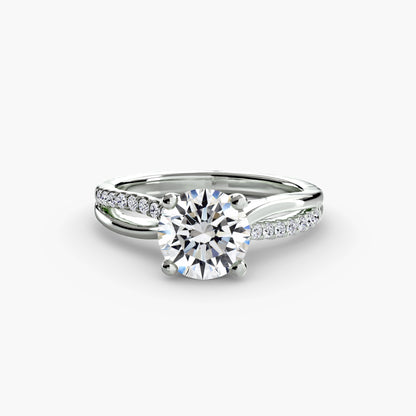 The Split Shank asymmetrical diamond Pavé Solitaire