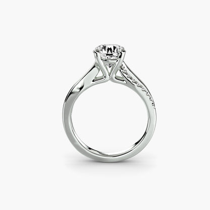 The Split Shank asymmetrical diamond Pavé Solitaire