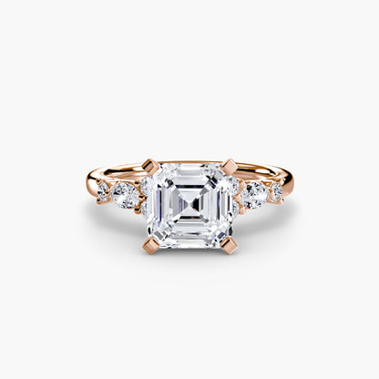The Floral Accent Solitaire diamond ring