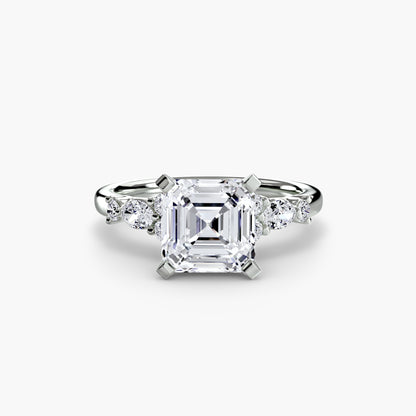 The Floral Accent Solitaire diamond ring