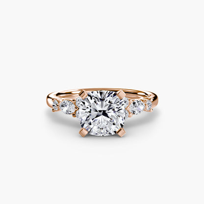 The Floral Accent Solitaire diamond ring