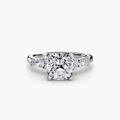 The Floral Accent Solitaire diamond ring