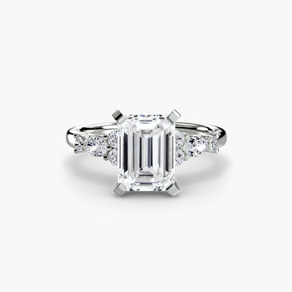 The Floral Accent Solitaire diamond ring