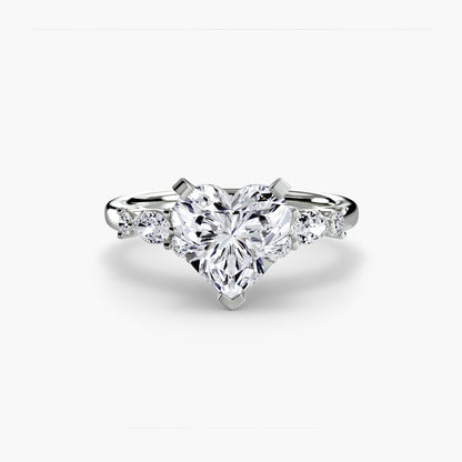 The Floral Accent Solitaire diamond ring