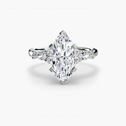 The Floral Accent Solitaire diamond ring