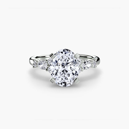 The Floral Accent Solitaire diamond ring