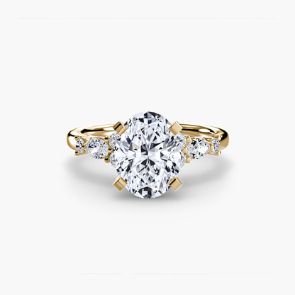 The Floral Accent Solitaire diamond ring