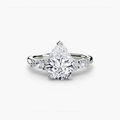 The Floral Accent Solitaire diamond ring
