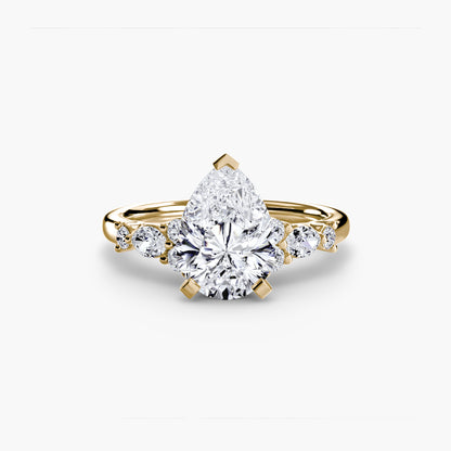 The Floral Accent Solitaire diamond ring