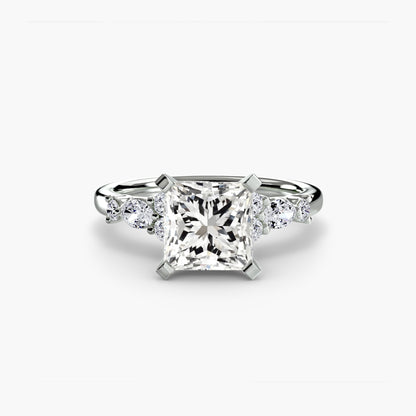 The Floral Accent Solitaire diamond ring
