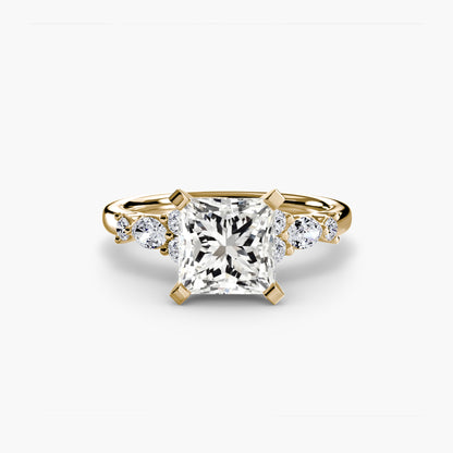 The Floral Accent Solitaire diamond ring