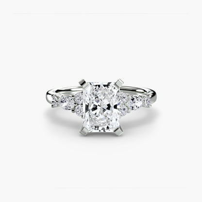 The Floral Accent Solitaire diamond ring