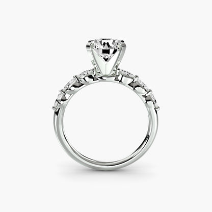 The Floral Accent Solitaire diamond ring