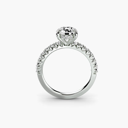 Sovereign Solitaire diamond ring with Pavé