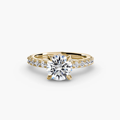 Sovereign Solitaire diamond ring with Pavé
