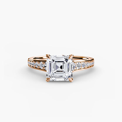 Apex Solitaire diamond ring with Pavé