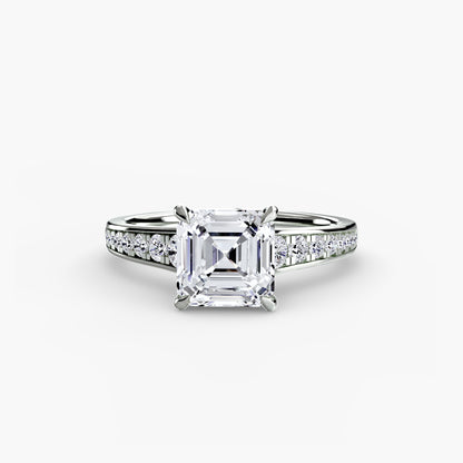 Apex Solitaire diamond ring with Pavé