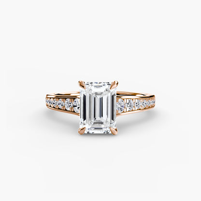 Apex Solitaire diamond ring with Pavé