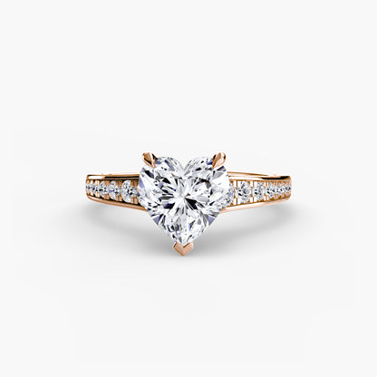 Apex Solitaire diamond ring with Pavé