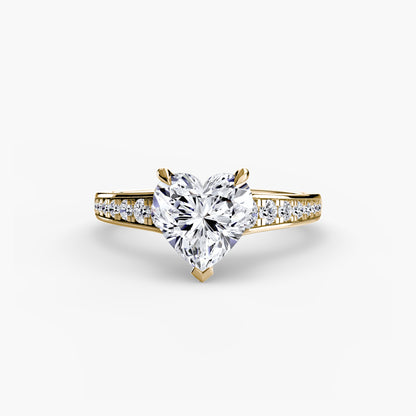Apex Solitaire diamond ring with Pavé